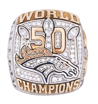 2015 Denver Broncos Super Bowl 50 Championship Ring with Original Presentation Box